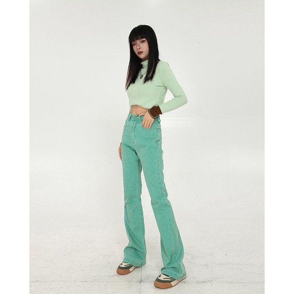 Naiste moodsad kõrge vöökohaga Charlestoni teksad