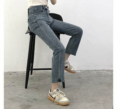 Moodsad kõrge vöökohaga naiste sirged teksad