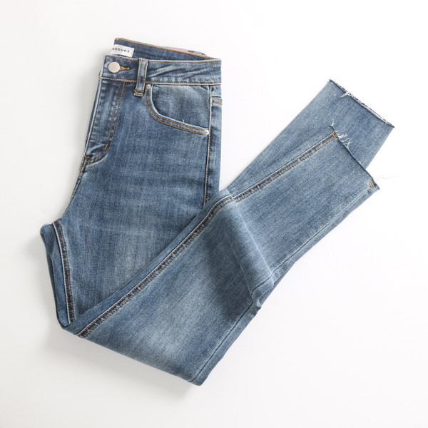 Női testreszabott farmer magas derékkal és zsebekkel új modell