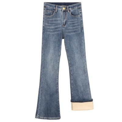 Laiade säärte ja sooja voodriga naiste teksad