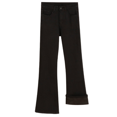 Laiade säärte ja sooja voodriga naiste teksad