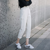 Naiste kõrge vöökohaga teksad - 7/8 pikkus