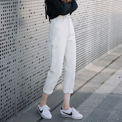 Naiste kõrge vöökohaga teksad - 7/8 pikkus