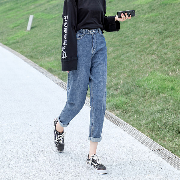 Naiste kõrge vöökohaga teksad - 7/8 pikkus