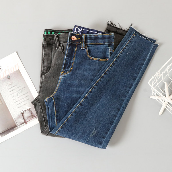 Elasztikus női farmer magas derékkal új modell