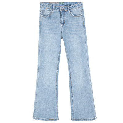 Naiste vabaaja teksad kõrge vöökohaga laia mudeliga