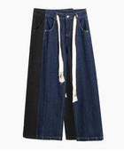 Široki model ženskih traperica s visokim pojasom u struku i džepovima