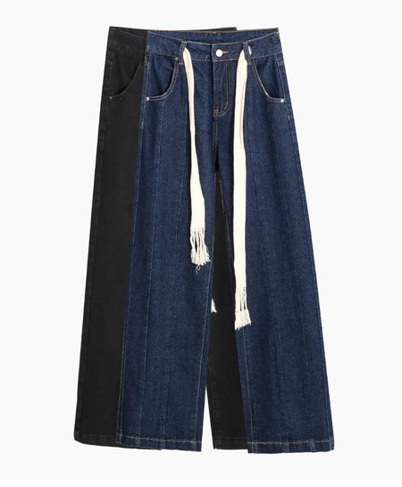 Široki model ženskih traperica s visokim pojasom u struku i džepovima