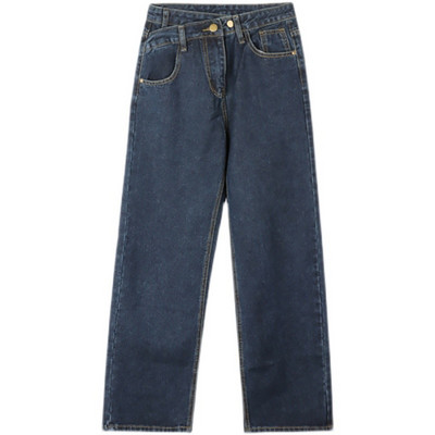 Φαρδύ απλό μοντέλο γυναικείο τζιν με ψηλή μέση