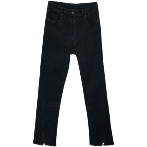 Stiilne rebenenud motiividega naiste sirgete teksade mudel