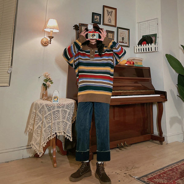 Γυναικείο τζιν φαρδύ μοντέλο με ψηλόμεση σε μπλε χρώμα