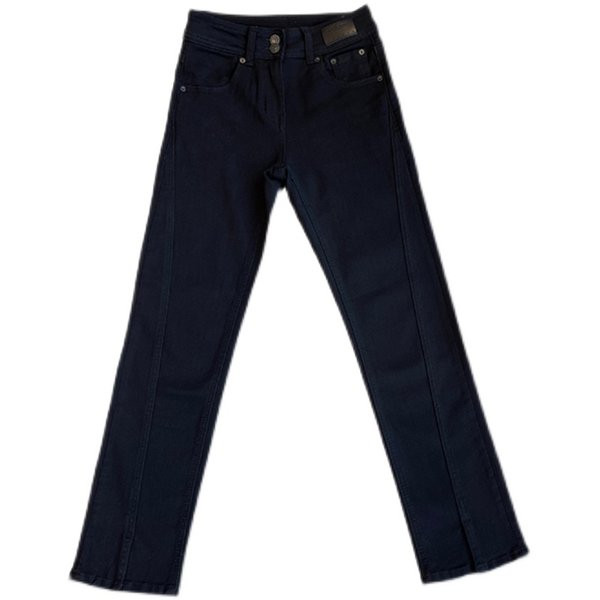 Naiste mustad ja kõrge vöökohaga teksad