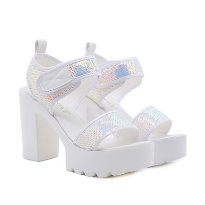 Naiste sandaalid kõrge kareda talla ja kontsaga 10 cm, 12 cm või 14 cm