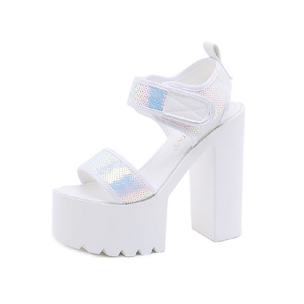 Naiste sandaalid kõrge kareda talla ja kontsaga 10 cm, 12 cm või 14 cm