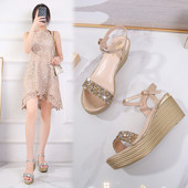 Naiste sandaalid 7 cm platvormi ja pandlaga