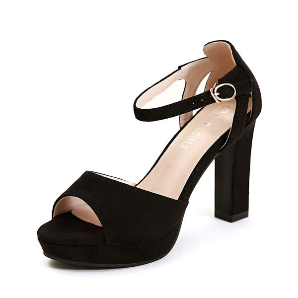 Női öko velúr szandál 10 cm vastag sarokkal