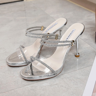 Női szandál kövekkel és sarokkal 10 cm