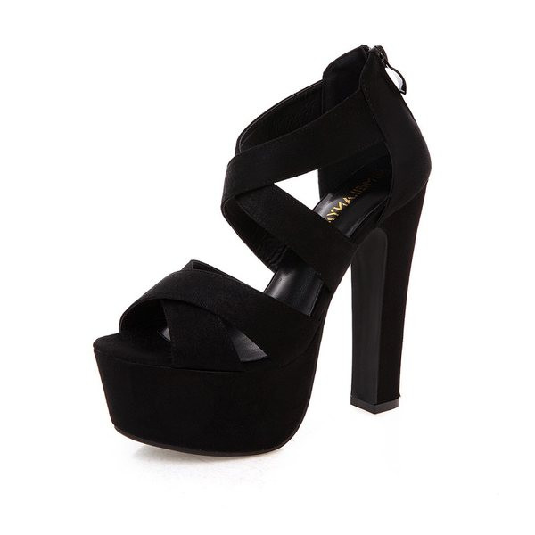 Naiste kõrged eco seemisnahast rihmadega sandaalid