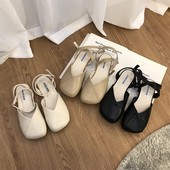 Eko-nahast vabaaja naiste kinnised sandaalid