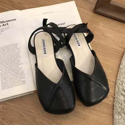 Eko-nahast vabaaja naiste kinnised sandaalid