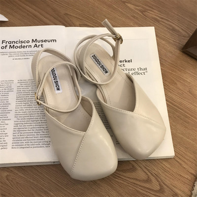 Eko-nahast vabaaja naiste kinnised sandaalid