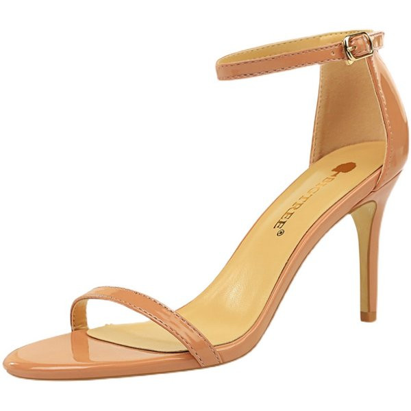 Κομψά πέδιλα από έκο δέρμα με τακούνι 8 cm