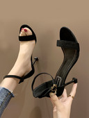 Naiste öko seemisnahast sandaalid 8 cm kontsaga