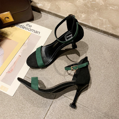 Naiste öko seemisnahast sandaalid 8 cm kontsaga