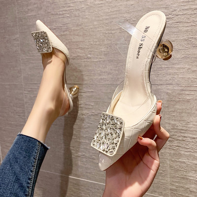 Pandla ja silikoonrihmaga kitsad naiste kingad