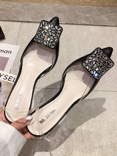 Pandla ja silikoonrihmaga kitsad naiste kingad