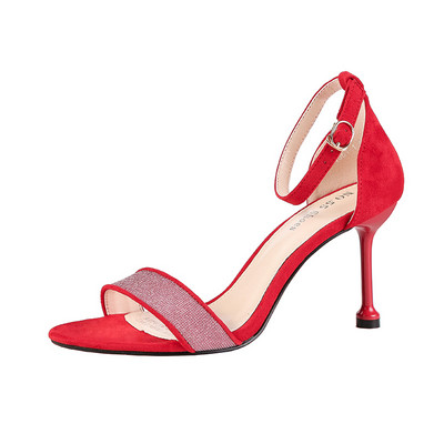 Öko-seemisnahast läikiva efektiga naiste sandaalid