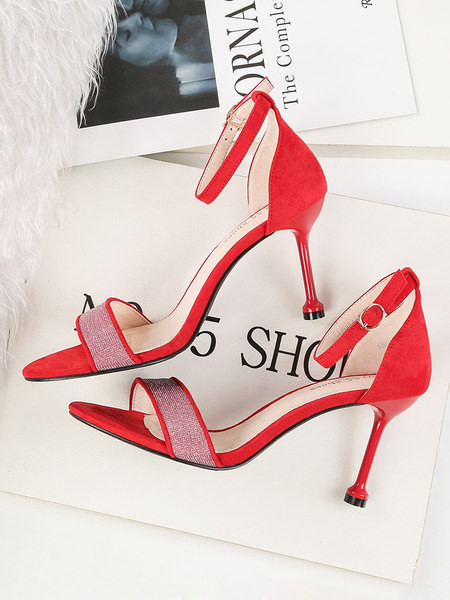 Öko-seemisnahast läikiva efektiga naiste sandaalid