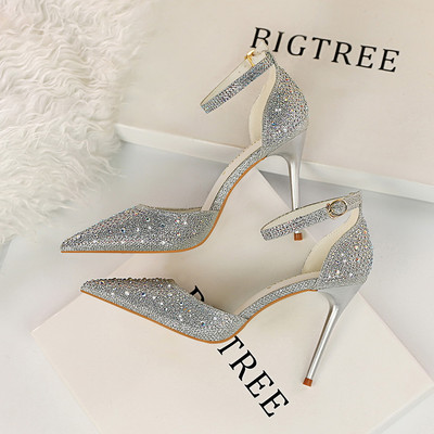 Elegantsed kivikeste ja 10 cm kõrge kontsaga kingad