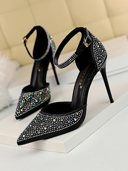 Elegantsed kivikeste ja 10 cm kõrge kontsaga kingad