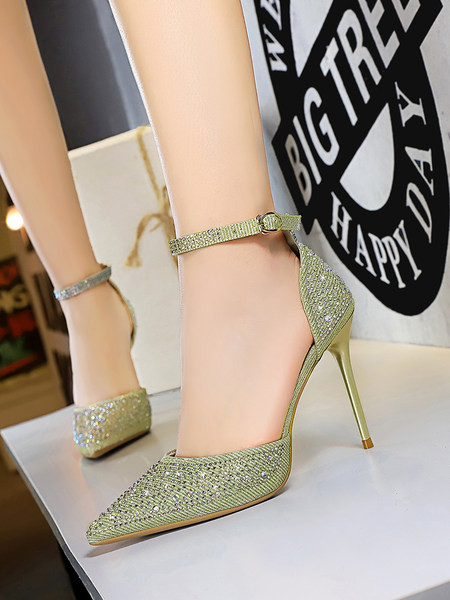 Elegantsed kivikeste ja 10 cm kõrge kontsaga kingad