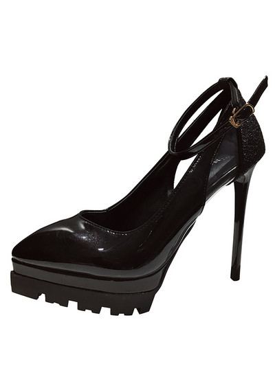 Naiste lakknahast kingad pandlaga ja 12,5 cm kontsaga