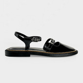 Kahes värvitoonis pandlaga naiste lakknahast sandaalid