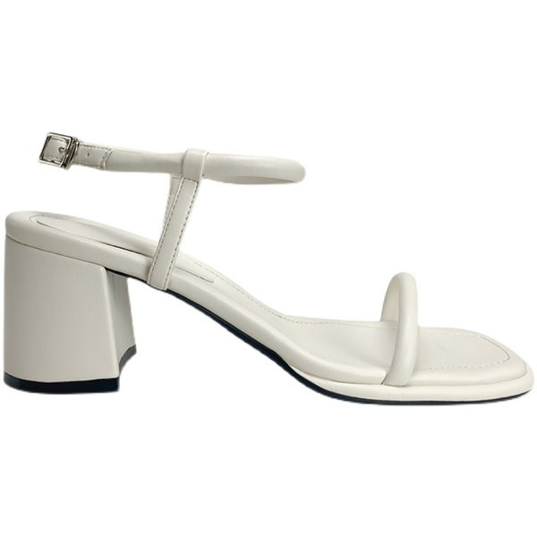 Naiste sandaalid 7 cm paksuse kontsaga - valget värvi