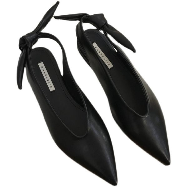 Öko-nahast terava otsaga suletud ninaosaga sandaalid