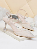 Naiste teravatipulised kividega ja kontsaga sandaalid 5 cm