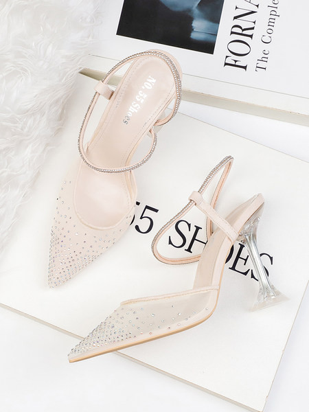 Naiste teravatipulised kividega ja kontsaga sandaalid 5 cm