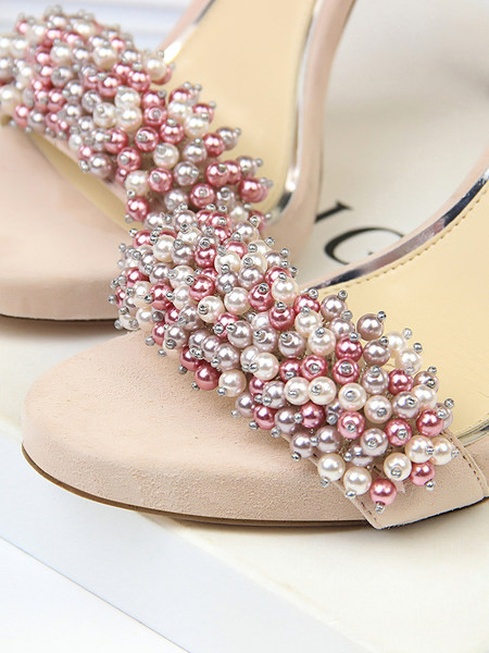 Elegantsed pärlitega naiste sandaalid 11 cm kõrge kontsaga