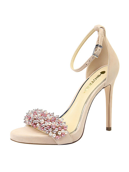 Elegantsed pärlitega naiste sandaalid 11 cm kõrge kontsaga