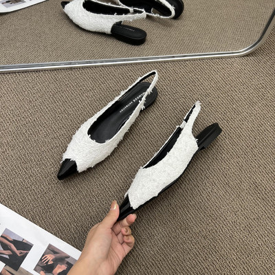 Naiste terava otsaga tekstiilist sandaalid