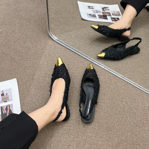 Naiste terava otsaga tekstiilist sandaalid