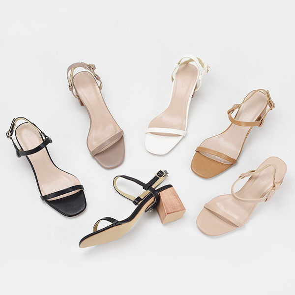 Õhukese rihma ja kontsaga vabaaja sandaalid