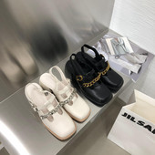 Naiste vabaaja sandaalid kunstnahast ketiga