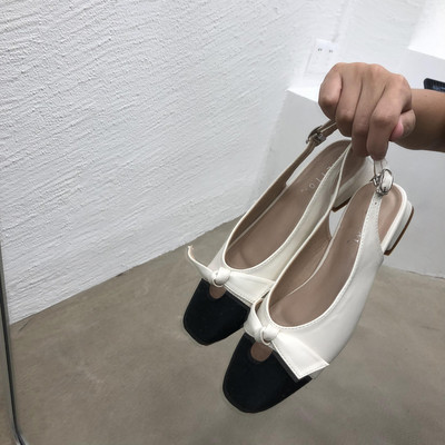 Alkalmi női szandál műbőrből - szalaggal