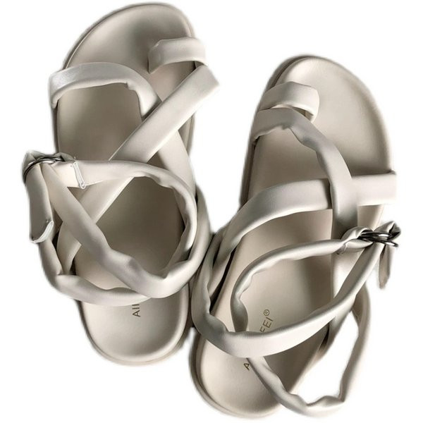 Naiste ristrihmadega nahast sandaalid