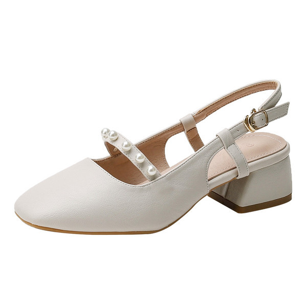 Pärlitega kaunistusega naiste kinnised sandaalid